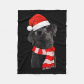Black Labrador Retriever Christmas Lights Santa Ha Fleecedecke (Vorderseite)