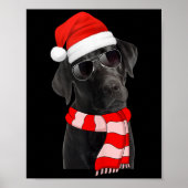 Black Labrador Retriever Christmas Lights Santa Ha Poster (Vorne)