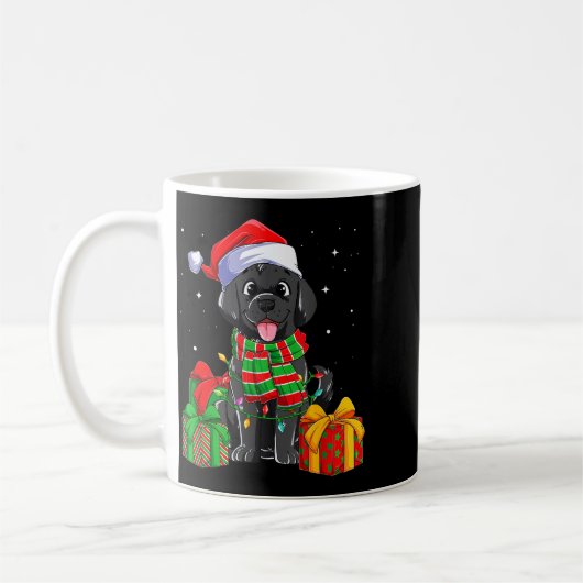 Black Labrador Retriever Christmas Lights Xmas Lab Kaffeetasse (Links)
