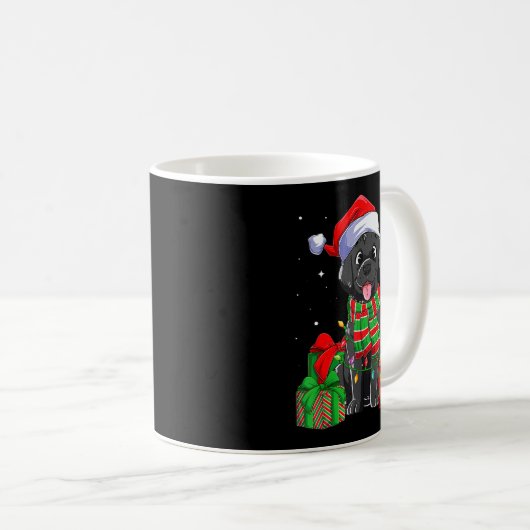 Black Labrador Retriever Christmas Lights Xmas Lab Kaffeetasse (VorderseiteRechts)