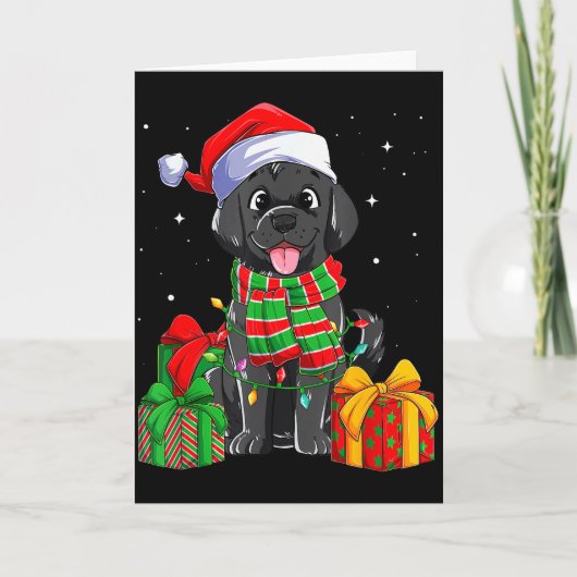 Black Labrador Retriever Christmas Lights Xmas Lab Karte (Vorderseite)