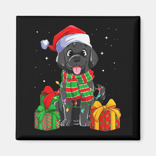 Black Labrador Retriever Christmas Lights Xmas Lab Magnet (Vorne)