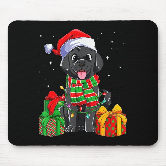 Black Labrador Retriever Christmas Lights Xmas Lab Mousepad (Vorne)
