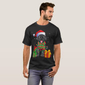 Black Labrador Retriever Christmas Lights Xmas Lab T-Shirt (Vorne ganz)
