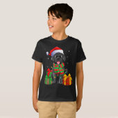 Black Labrador Retriever Christmas Lights Xmas Lab T-Shirt (Vorne ganz)