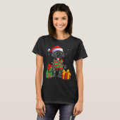Black Labrador Retriever Christmas Lights Xmas Lab T-Shirt (Vorne ganz)