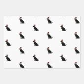 Black Labrador Retriever Christmas Pattern Karo Geschenkpapier Set (Vorderseite)