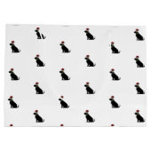 Black Labrador Retriever Christmas Pattern Moderne Große Geschenktüte (Rückseite)