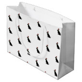 Black Labrador Retriever Christmas Pattern Moderne Große Geschenktüte (Rückseite Schrägansicht)