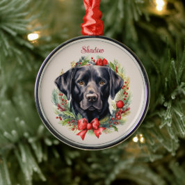 Black Labrador Retriever Christmas Pet Memorial Ornament Aus Metall