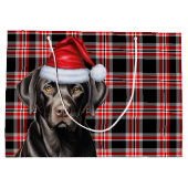 Black Labrador Retriever Dog Karierte Weihnachten Große Geschenktüte (Rückseite)