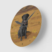 Black Labrador Retriever Dog Lover Gift Runde Wanduhr (Winkel)