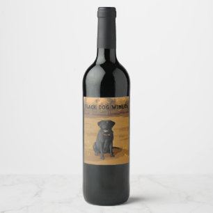 Black Labrador Retriever Dog Lover Gift Weinetikett