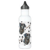 Black Labrador Retriever Dog Pawprint Edelstahlflasche (Links)