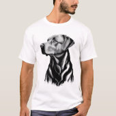 Black Labrador Retriever Dog Sketch T-Shirt (Vorderseite)
