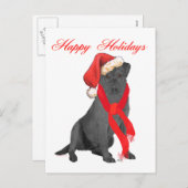 Black Labrador Retriever Feiertagspostkarte (Vorne/Hinten)