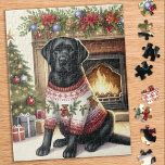 Black Labrador Retriever Festivals Weihnachtshund Puzzle<br><div class="desc">Suchen Sie nach einer lustigen und interessanten Aktivität, die Sie mit Ihrer Familie in dieser Ferienzeit teilen können? Schauen Sie sich nur unsere Puzzle-Kollektion mit spielerischen Labrador Retrievers an! Als Hundeliebhaber werden Sie die Vielfalt unserer Designs verehren, darunter niedliche und kuschelige Welpen, liebenswerte Gelb-, Schokolade- und Schwarze-Labradore, und sogar Szenen...</div>