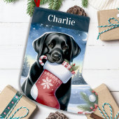 Black Labrador Retriever Festive Puppy Dog Kleiner Weihnachtsstrumpf