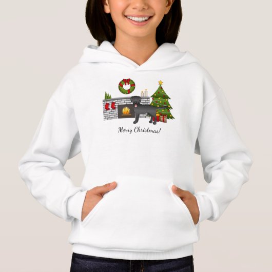 Black Labrador Retriever - Festlicher Weihnachtsra Hoodie (Vorderseite)