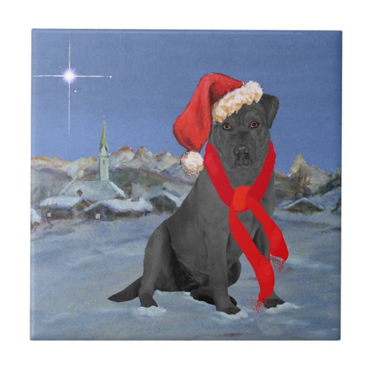 Black Labrador Retriever Fliese (Vorderseite)