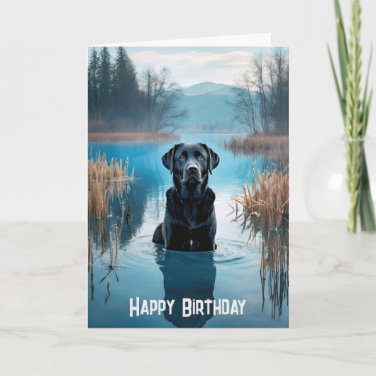 Black Labrador Retriever Geburtstag Karte (Vorderseite)