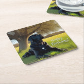 Black Labrador Retriever Geburtstag Rechteckiger Pappuntersetzer (angewinkelt)