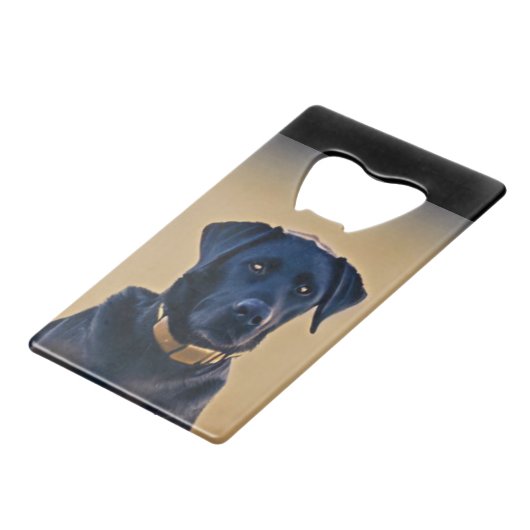 Black Labrador Retriever Geldbeutel Flaschenöffner (Vorderseite Schrägansicht)