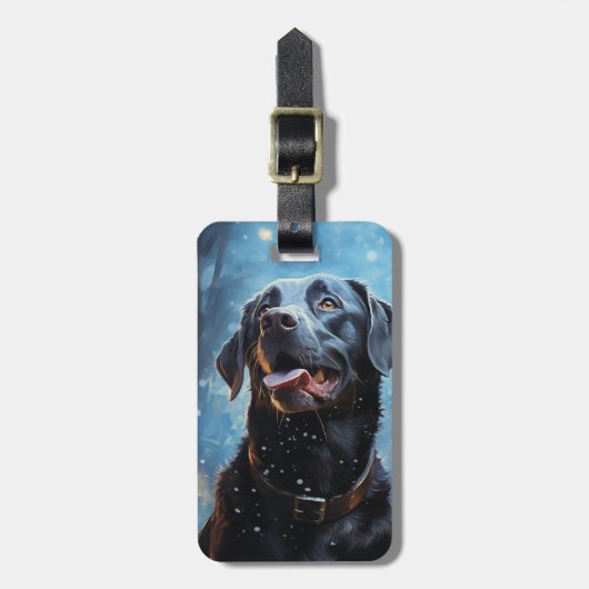 Black Labrador Retriever Gepäckanhänger (Vorderseite vertikal)