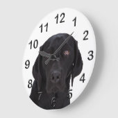 Black Labrador Retriever Große Wanduhr (Winkel)