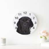 Black Labrador Retriever Große Wanduhr (Zuhause)