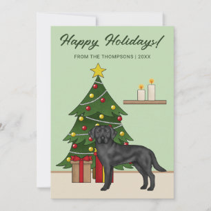Black Labrador Retriever Grün Weihnachten