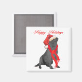 Black Labrador Retriever Holiday Greetings Magnet (Vorderseite/Rückseite)