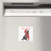 Black Labrador Retriever Holiday Greetings Magnet (In Situ (Geschirrspüler))