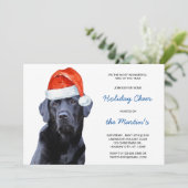 Black Labrador Retriever Holiday Niedlich Santa Do Einladung (Stehend Vorderseite)