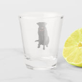 Black Labrador Retriever Hund Lover Geschenk Schnapsglas (Rückseite)
