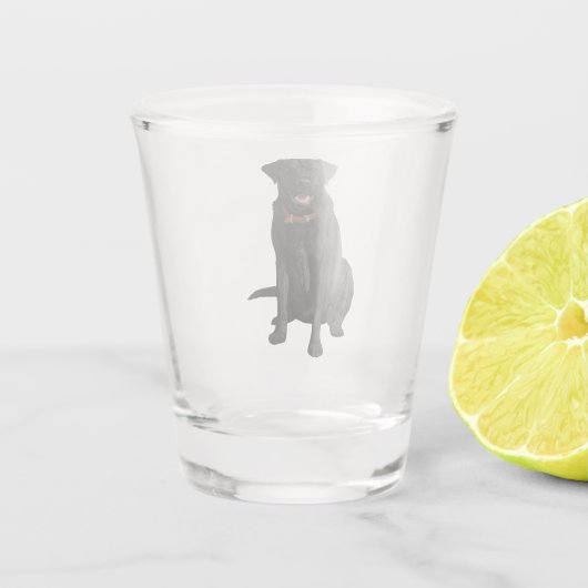 Black Labrador Retriever Hund Lover Geschenk Schnapsglas (Rückseite)