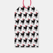 Black Labrador Retriever in der Weihnachtsmannmütz Geschenkanhänger (Rückseite)