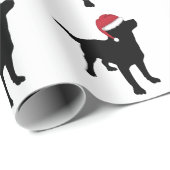 Black Labrador Retriever In Weihnachtsmannmütze We Geschenkpapier (Rolleneckpunkt)