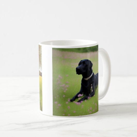 Black Labrador Retriever Kaffeetasse (VorderseiteRechts)