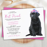 Black Labrador Retriever Kinderdusche Einfach Nied Einladung<br><div class="desc">Laden Sie Ihre Freunde und Familie ein, um die Ankunft Ihres neuen kleinen Mädchens zu feiern, mit dieser bezaubernden, schwarzen Labor-Welpen-Dusche Einladungen, Party-Accessoires und Geschenke . Ein süß schwarzes Labrador Retriever Welpen Mädchen mit rosa und lila Blumen. Dieses einfache und minimale Design ist perfekt für jede Babydusche. COPYRIGHT © 2020...</div>