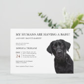 Black Labrador Retriever Kinderdusche Minimalistis Einladung (Stehend Vorderseite)