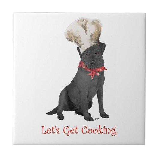 Black Labrador Retriever Koch Fliese (Vorderseite)