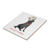 Black Labrador Retriever Koch Fliese (Seite)
