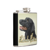 Black Labrador Retriever Kunstgeschenke Flachmann (Rechts)