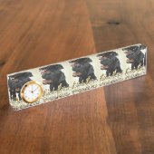 Black Labrador Retriever Kunstgeschenke Namensplakette (Seite)
