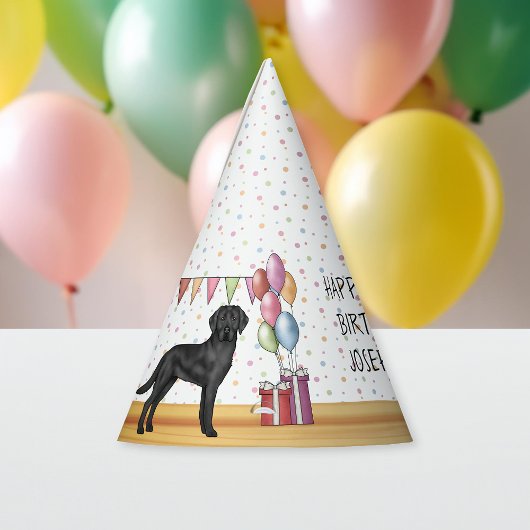 Black Labrador Retriever Labrador Hund Happy Birth Partyhütchen