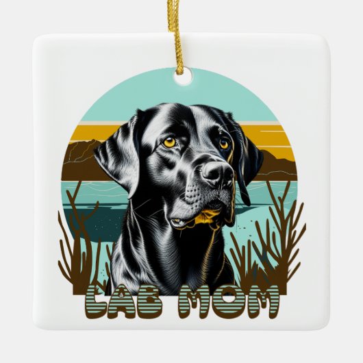 Black Labrador Retriever | LABRADOR MAMA Keramikornament (Vorderseite)