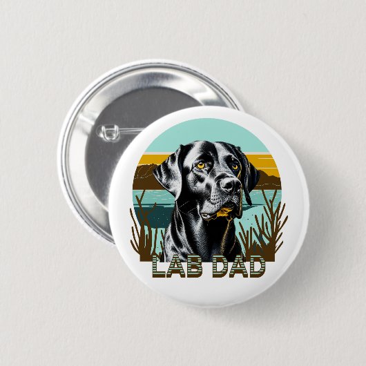 Black Labrador Retriever | LABRADOR VATER Button (Vorne & Hinten)