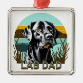 Black Labrador Retriever | LABRADOR VATER Ornament Aus Metall (Vorne)