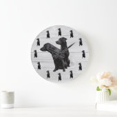 Black Labrador Retriever Large Clock Große Wanduhr (Zuhause)